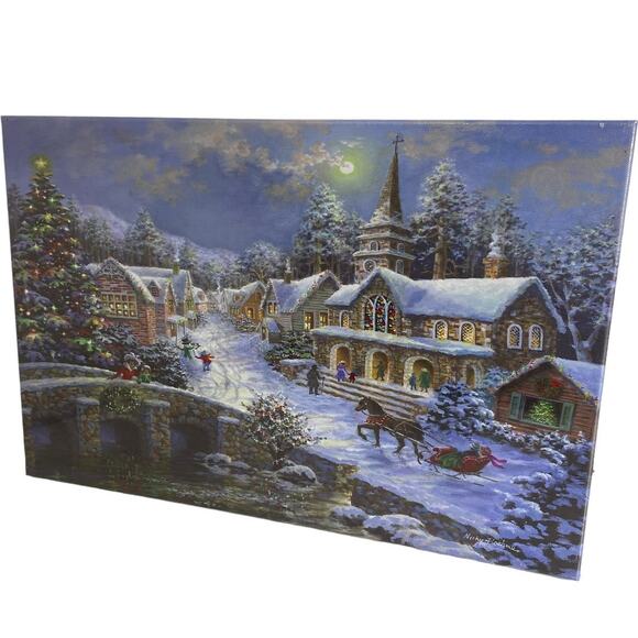 Heaven And Earth Lighted Canvas Item #49851 New Unopened Christmas Town - Picture 8 of 8